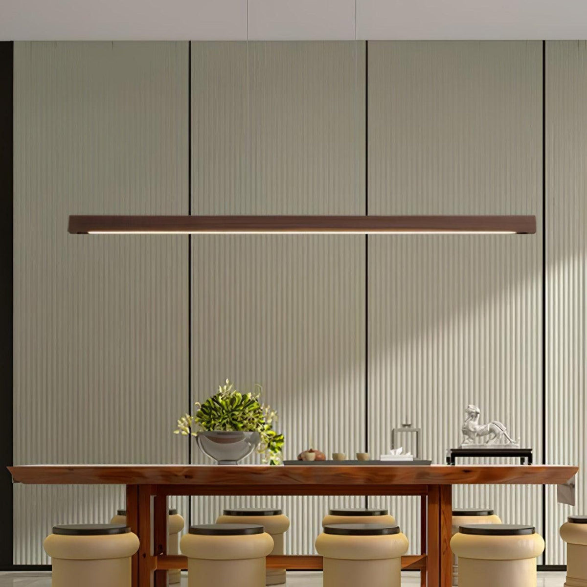 Weda Linear Wooden Pendant Light