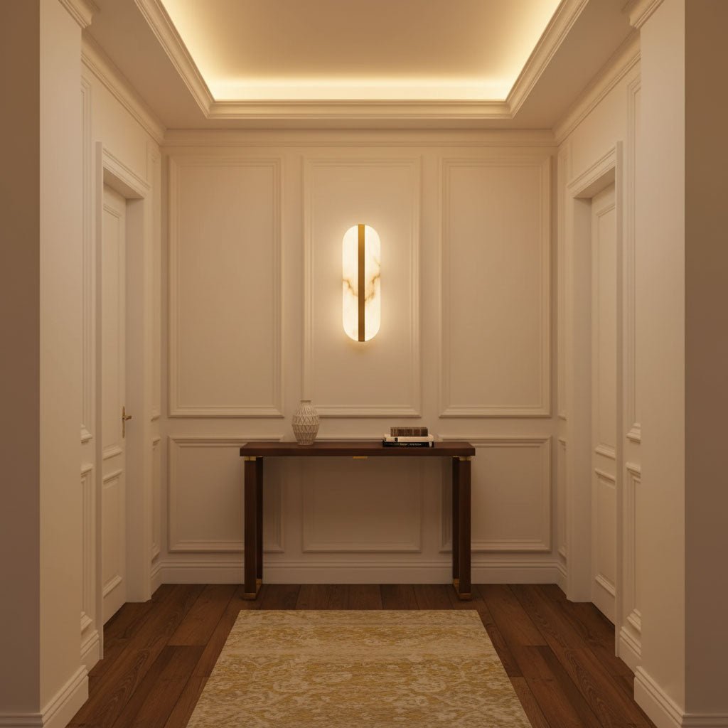 Hekel Long Ellipse Alabaster Indoor Wall Light