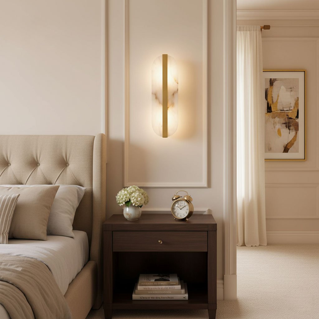 Hekel Long Ellipse Alabaster Indoor Wall Light