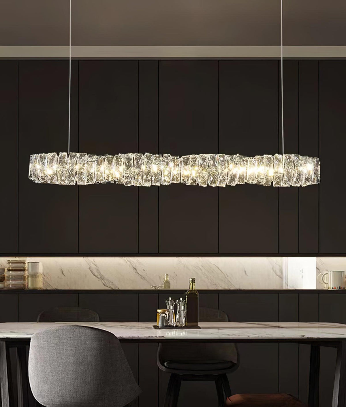Stream Long Crystal Pendant Lamp
