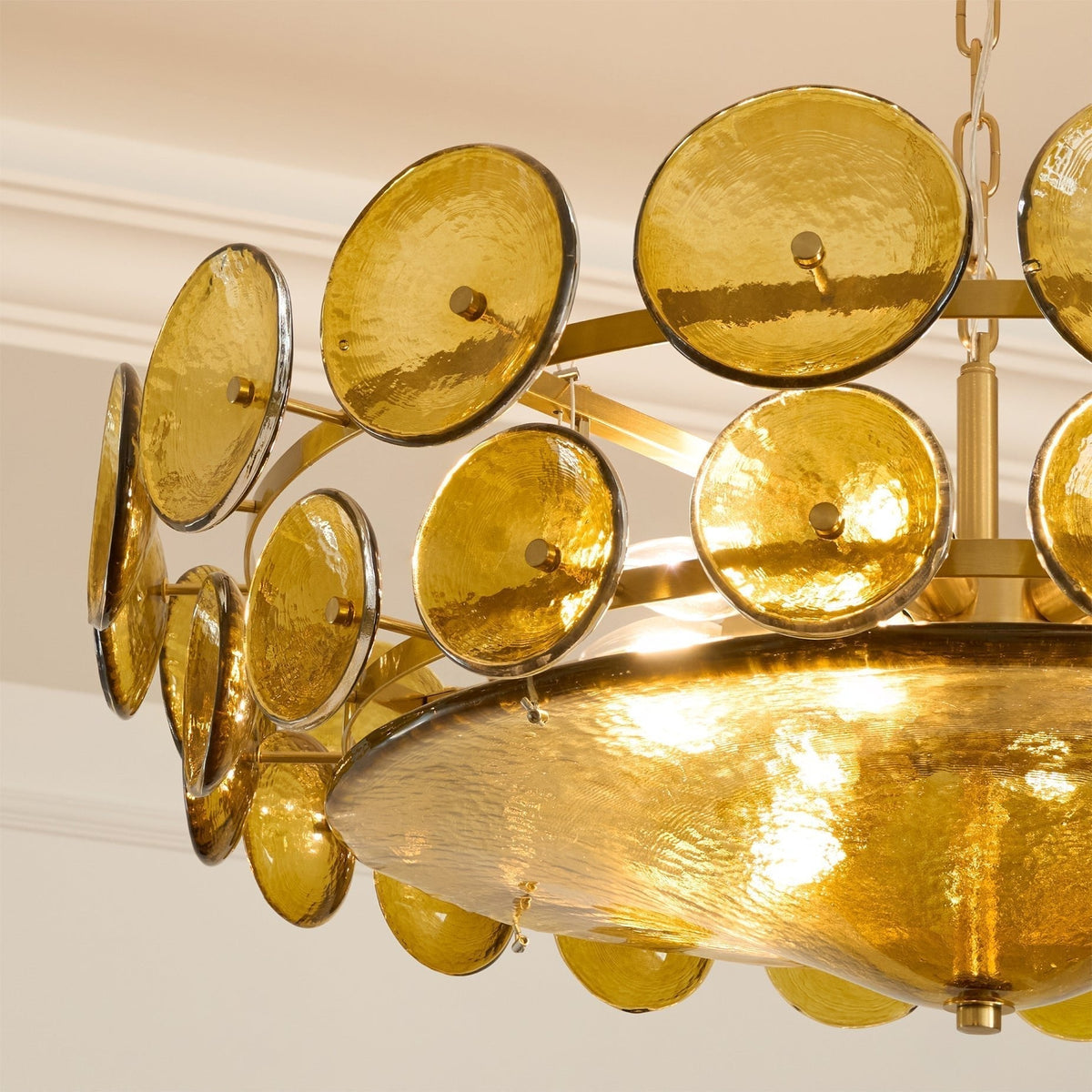 Eirinena Chandelier Murano Glass Disc Vintage