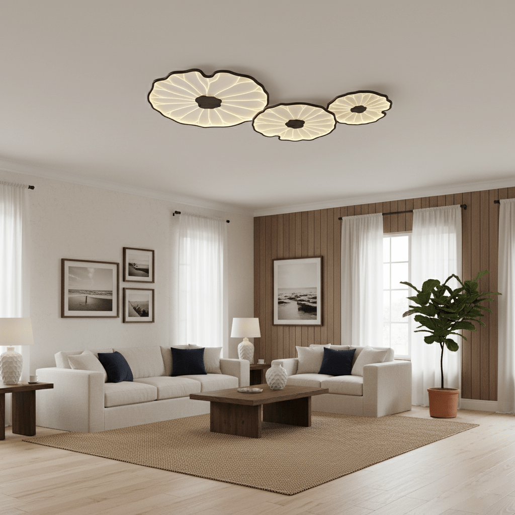 Pagia Lotus Leaf Acrylic Flush Mount Ceiling Light