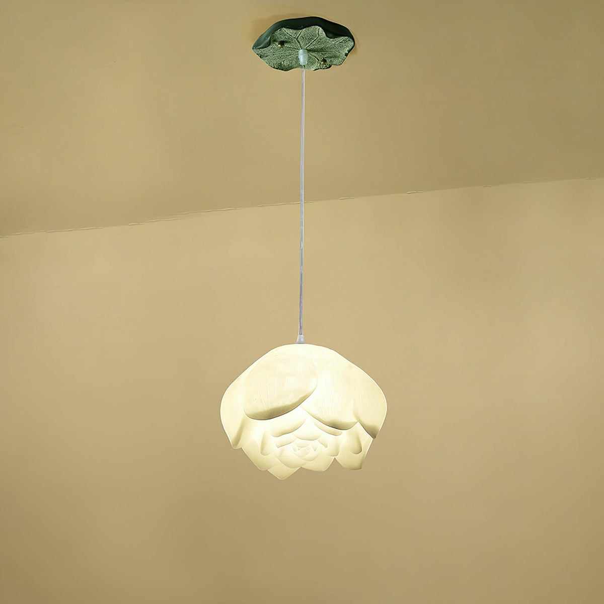 Rivinira Chandelier Lotus Floral Pendant Pink White 7-Light