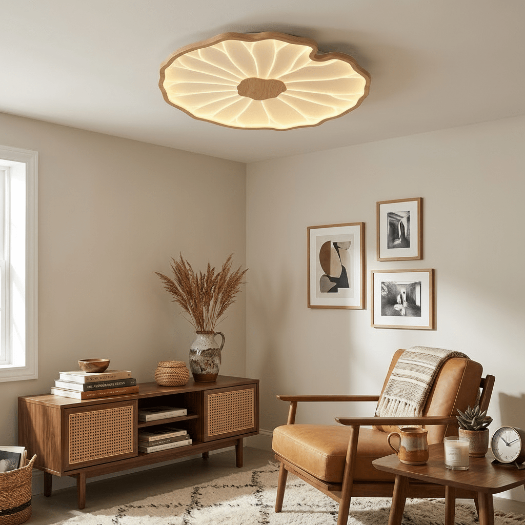 Pagia Lotus Leaf Acrylic Flush Mount Ceiling Light