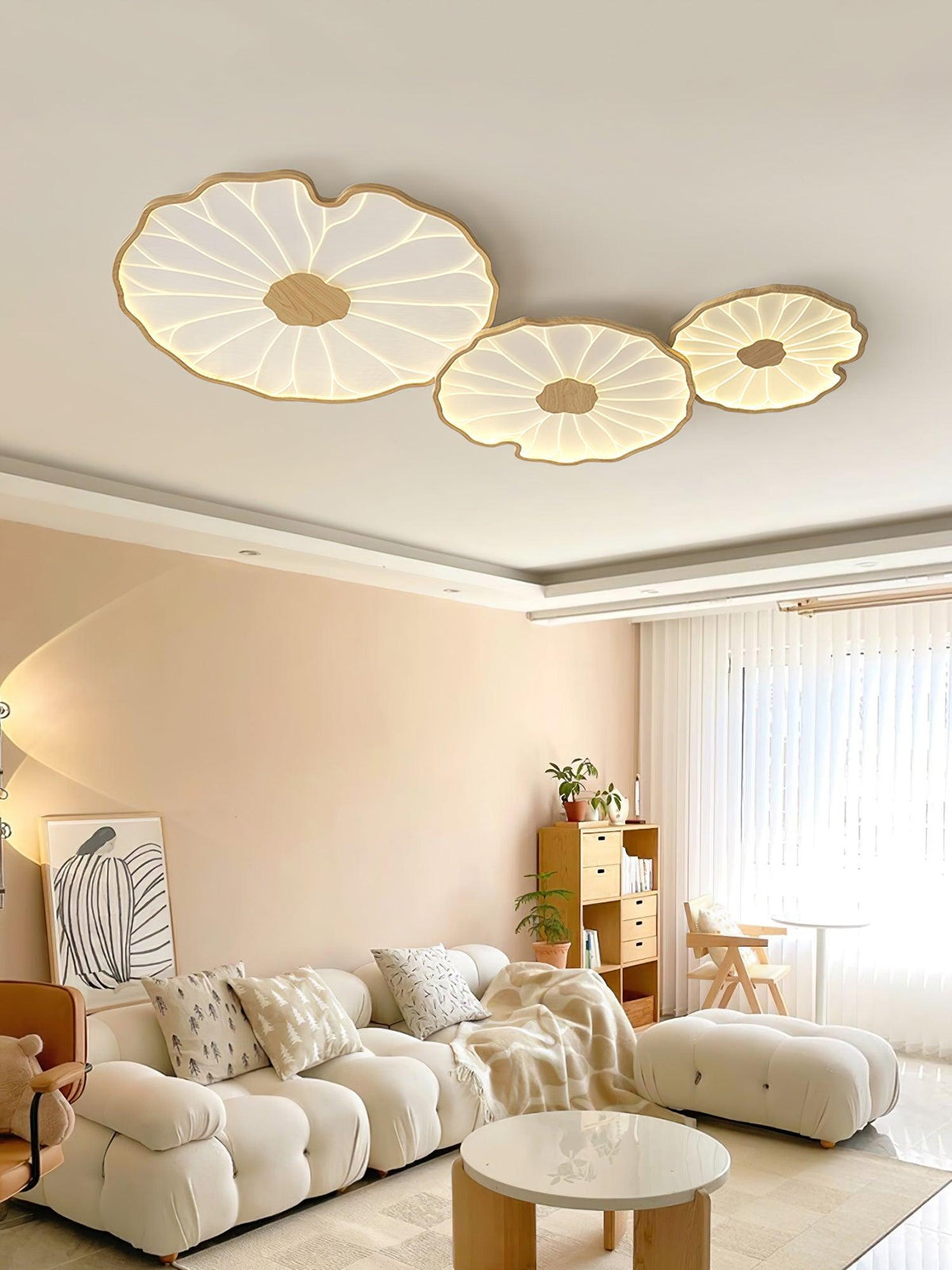 Pagia Lotus Leaf Acrylic Flush Mount Ceiling Light