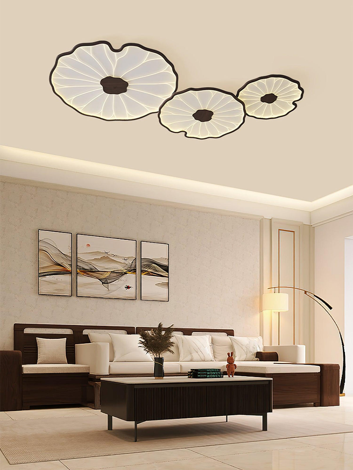 Pagia Lotus Leaf Acrylic Flush Mount Ceiling Light