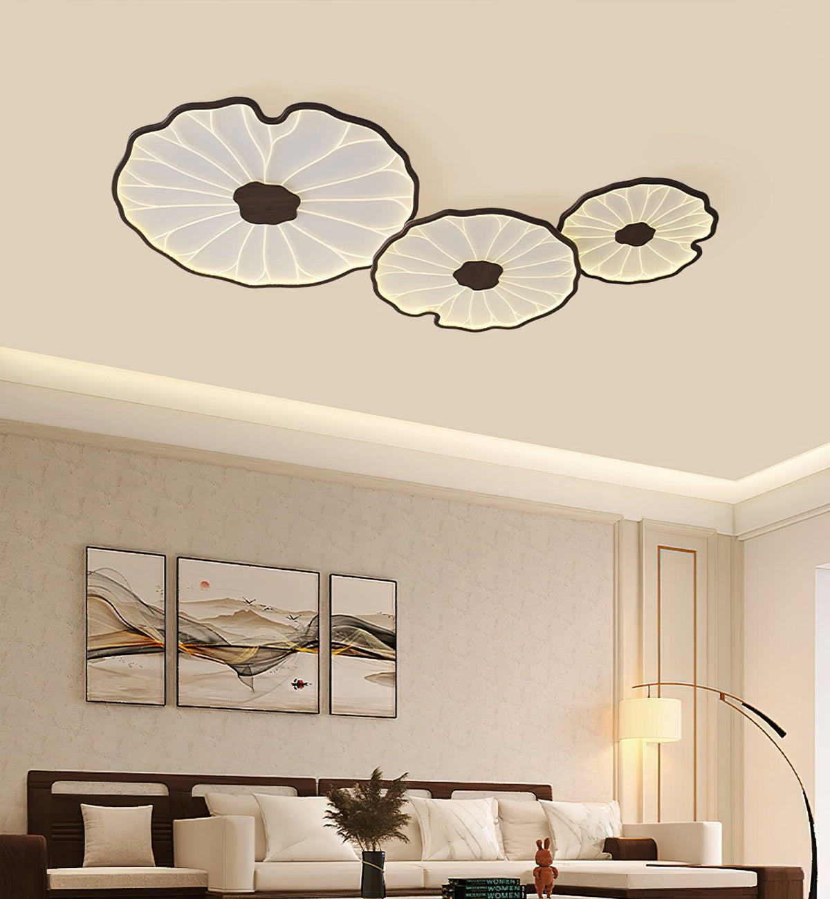 Pagia Lotus Leaf Acrylic Flush Mount Ceiling Light