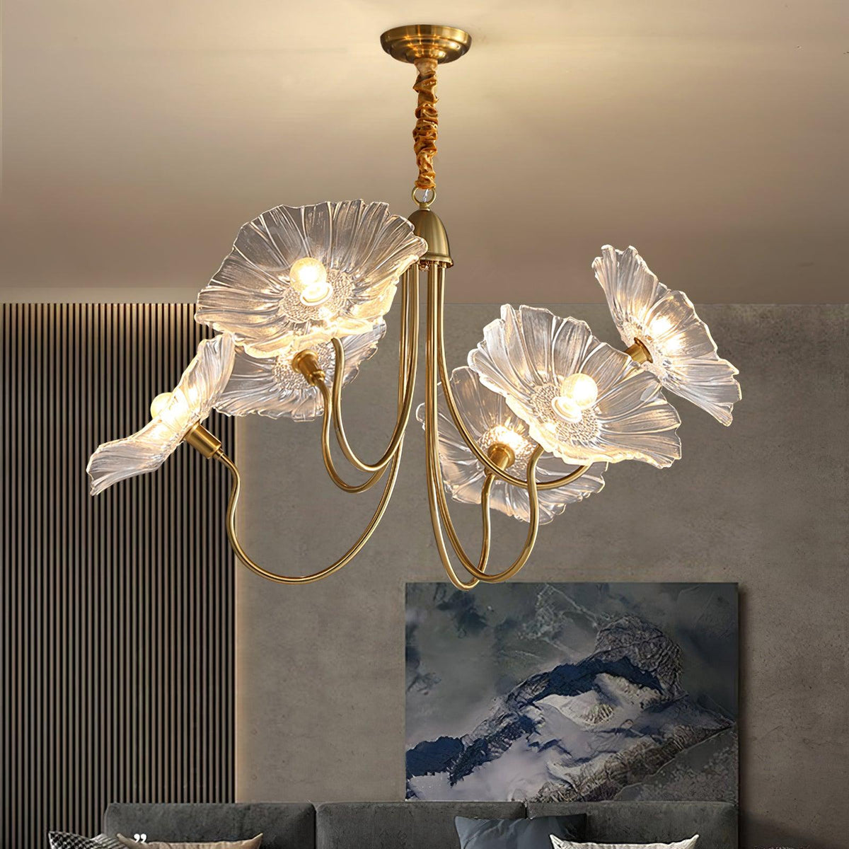 Velorora Chandelier Lotus Leaf Glass