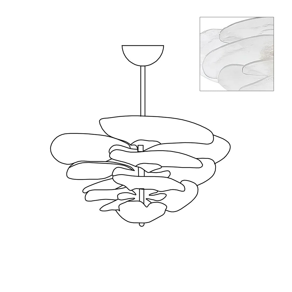Giby Lotus Leaf Layered Glass Chandelier