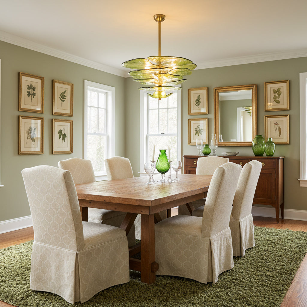 Giby Lotus Leaf Layered Glass Chandelier