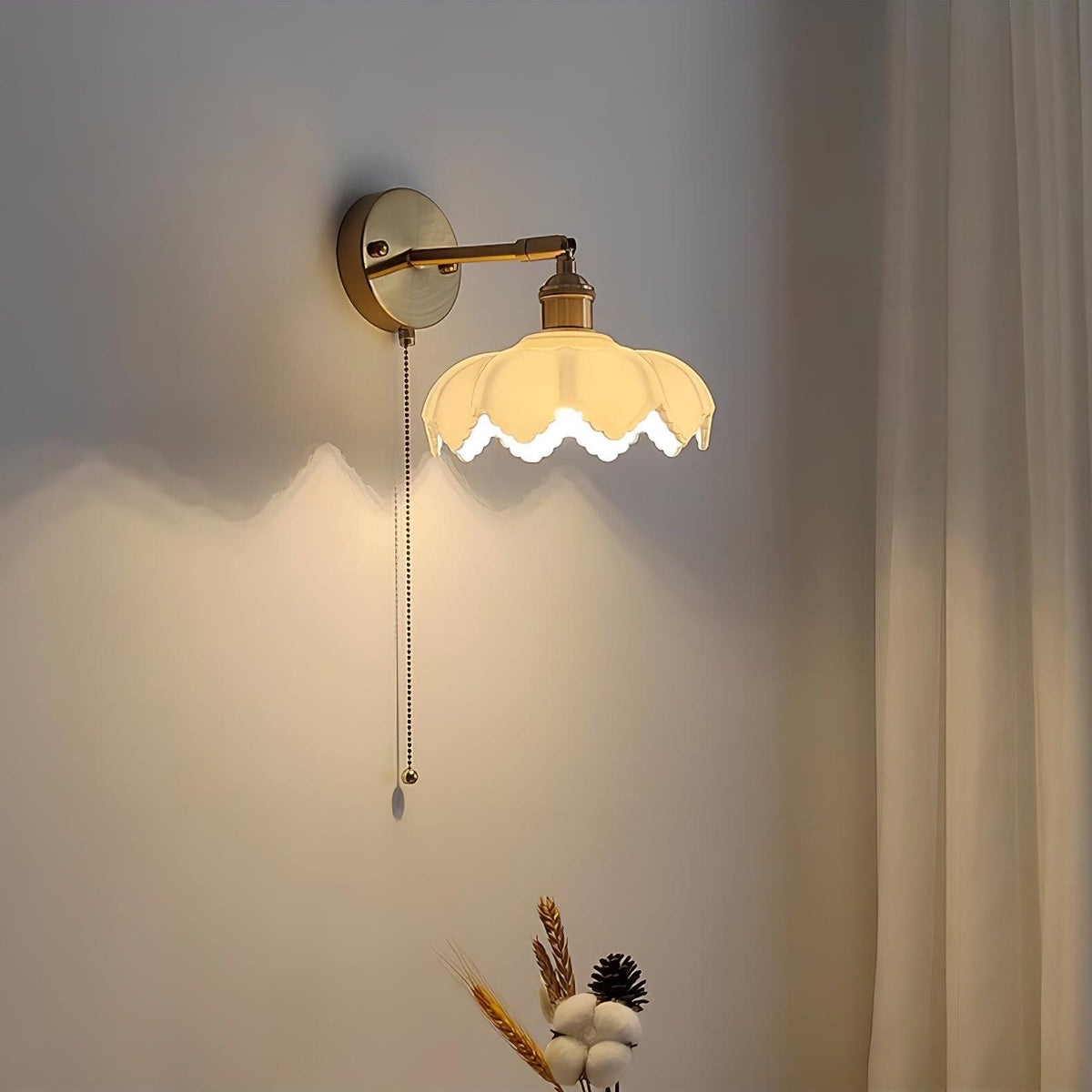Lotus Nordic Art Rotatable Glass Wall Lamp