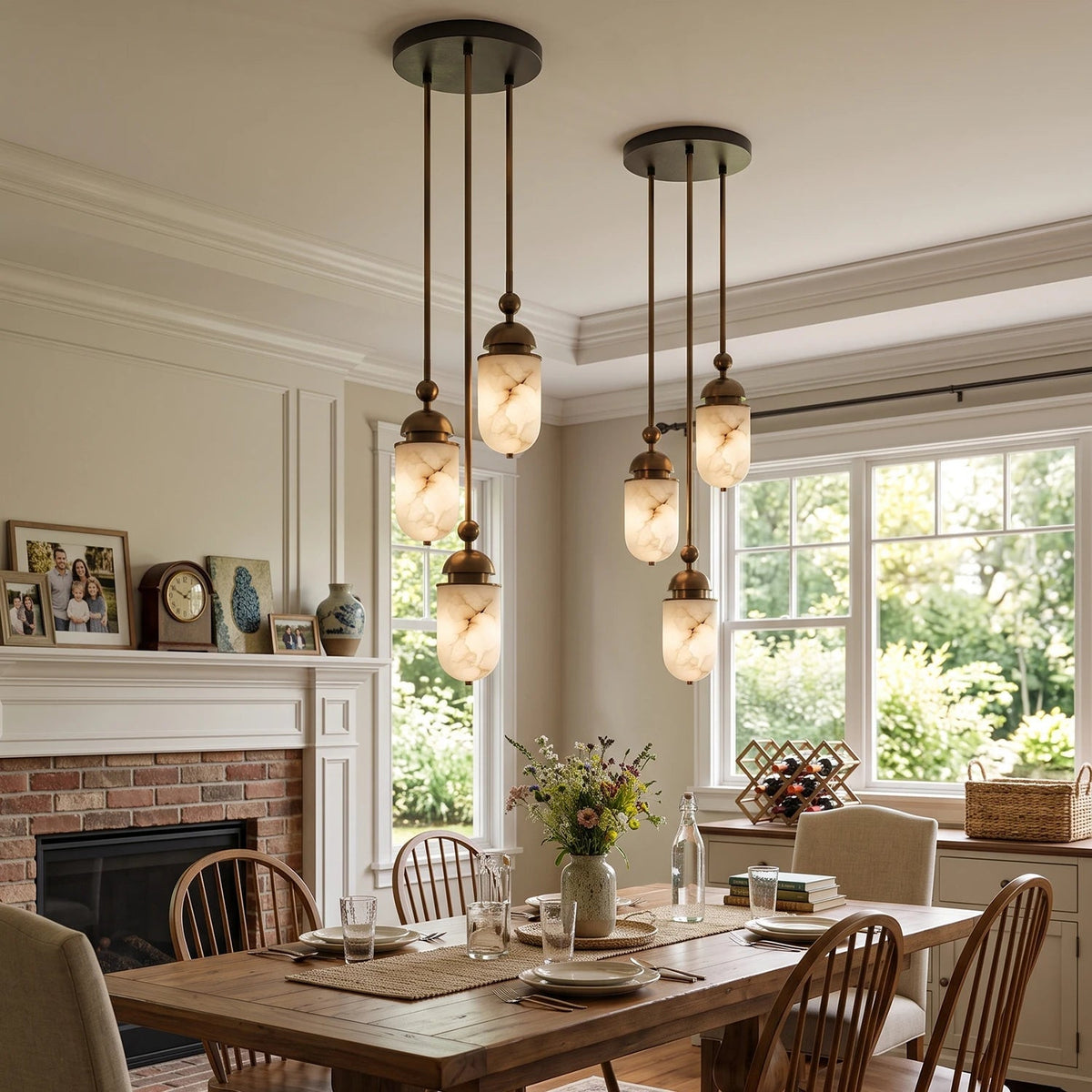 Whitcombe Alabaster Rod Pendant Lamp
