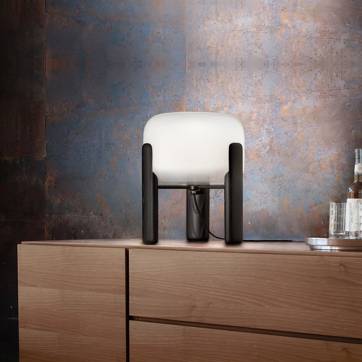 Elden Wood & Glass Table Lamp