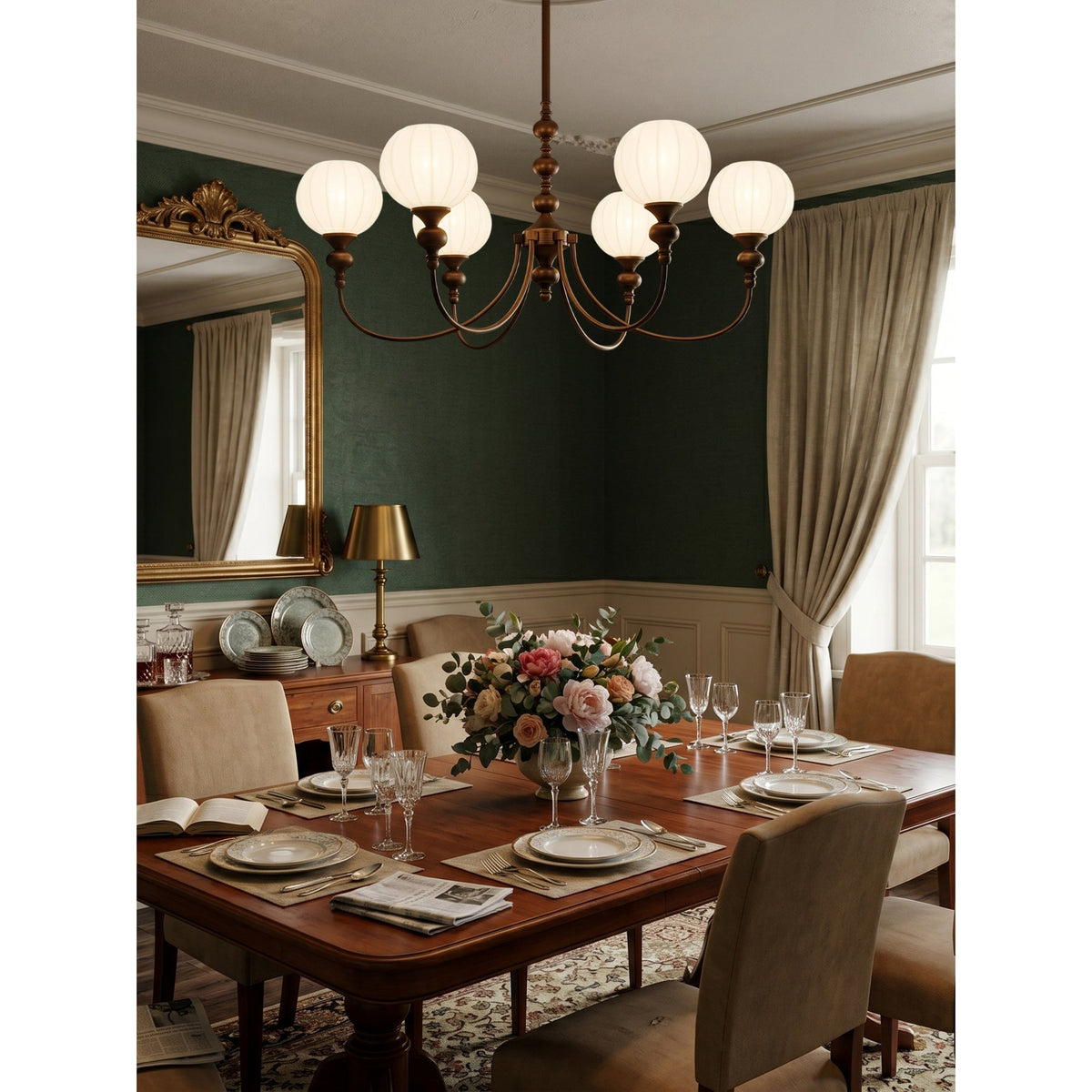 Yardley Melon Glass Chandelier