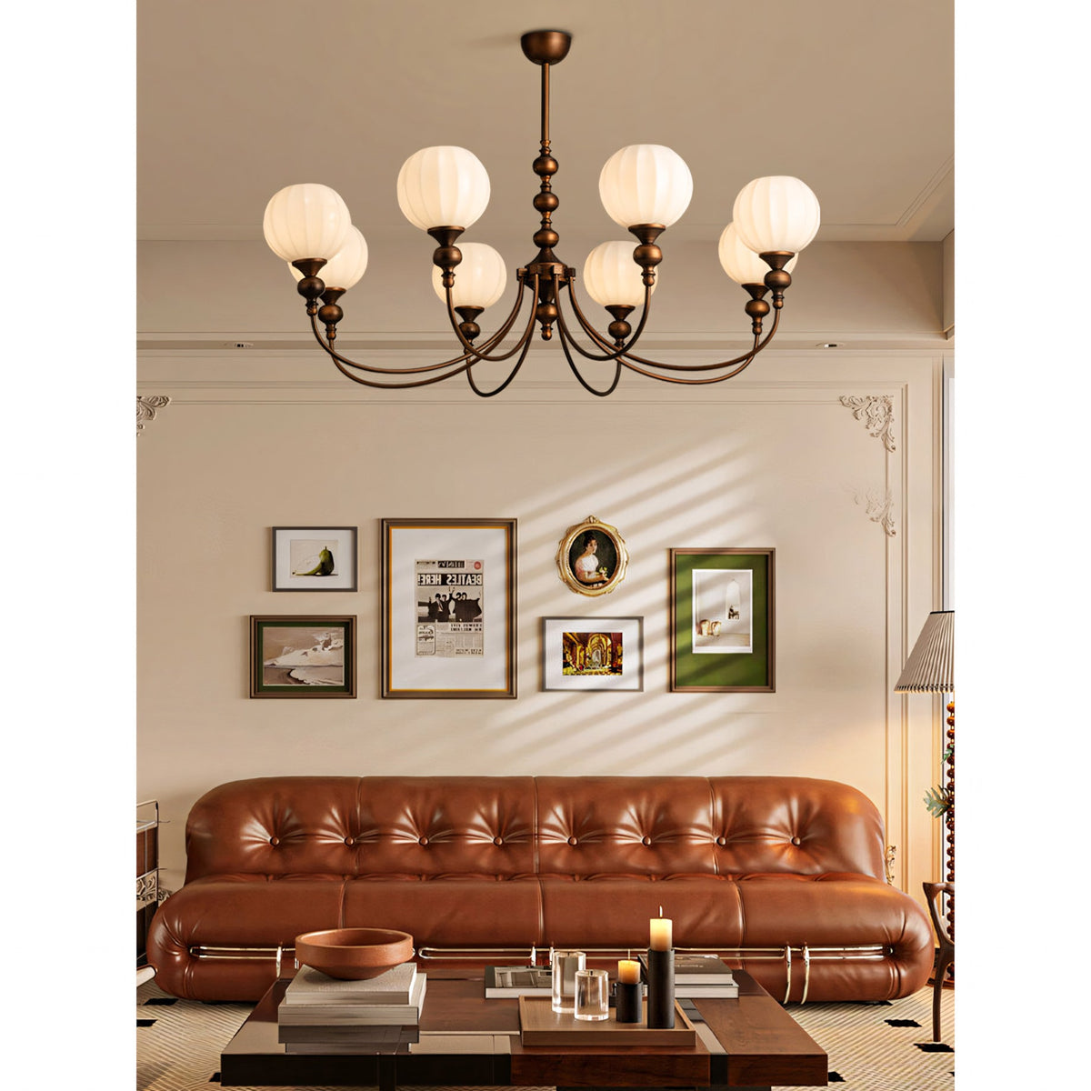 Yardley Melon Glass Chandelier