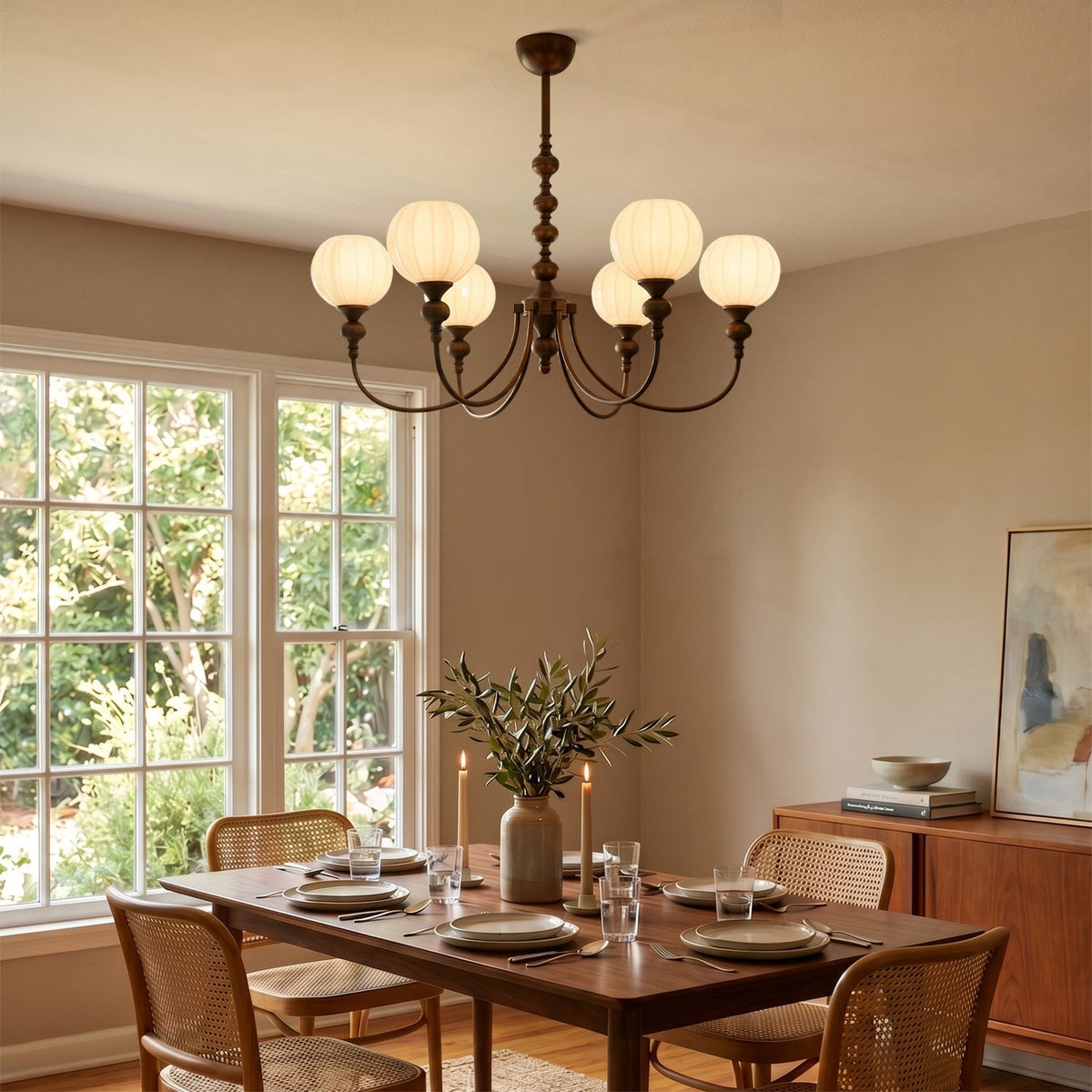 Yardley Melon Glass Chandelier