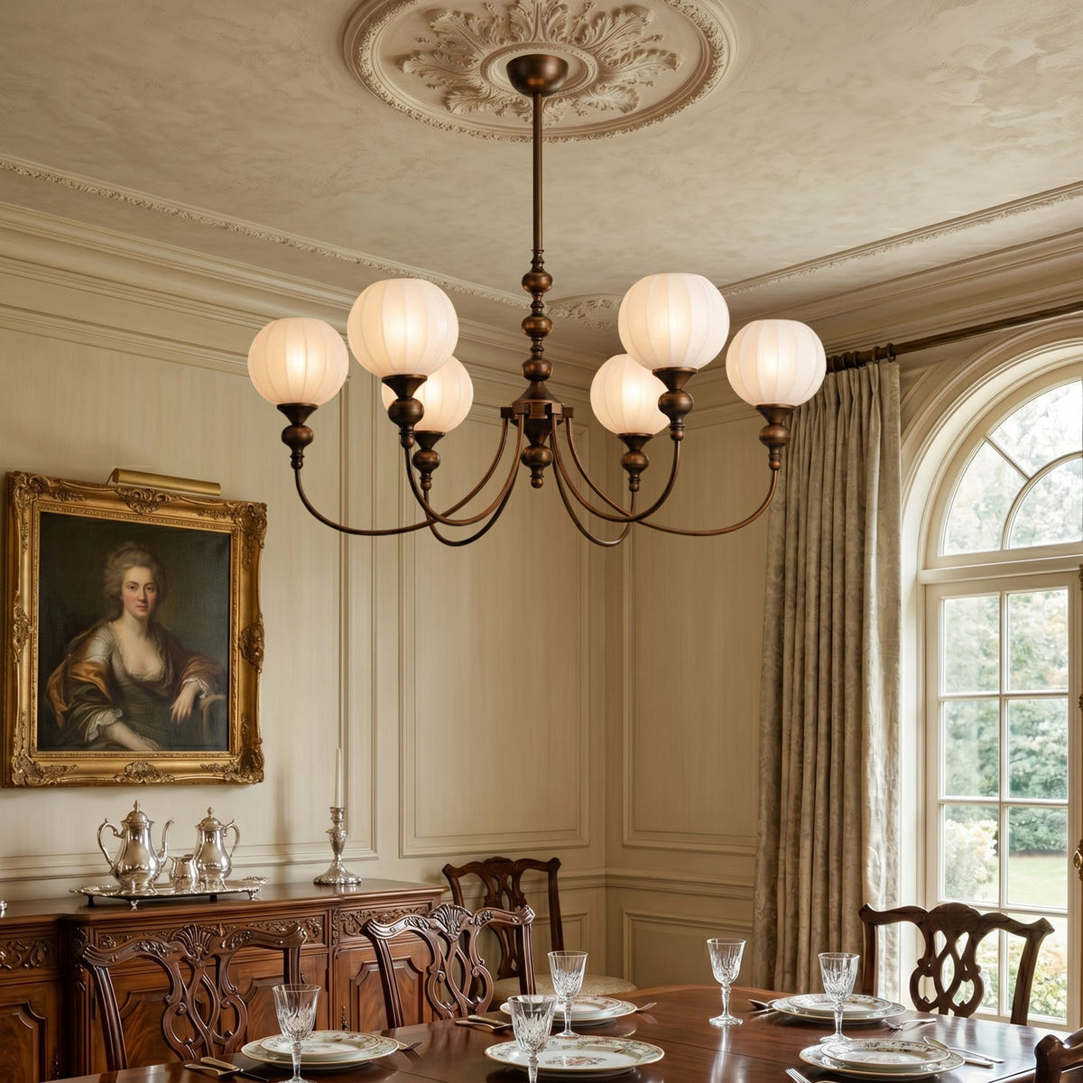 Yardley Melon Glass Chandelier