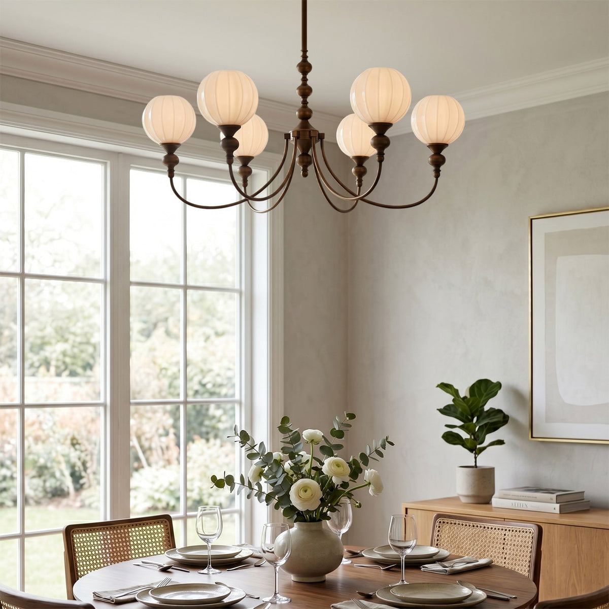 Yardley Melon Glass Chandelier