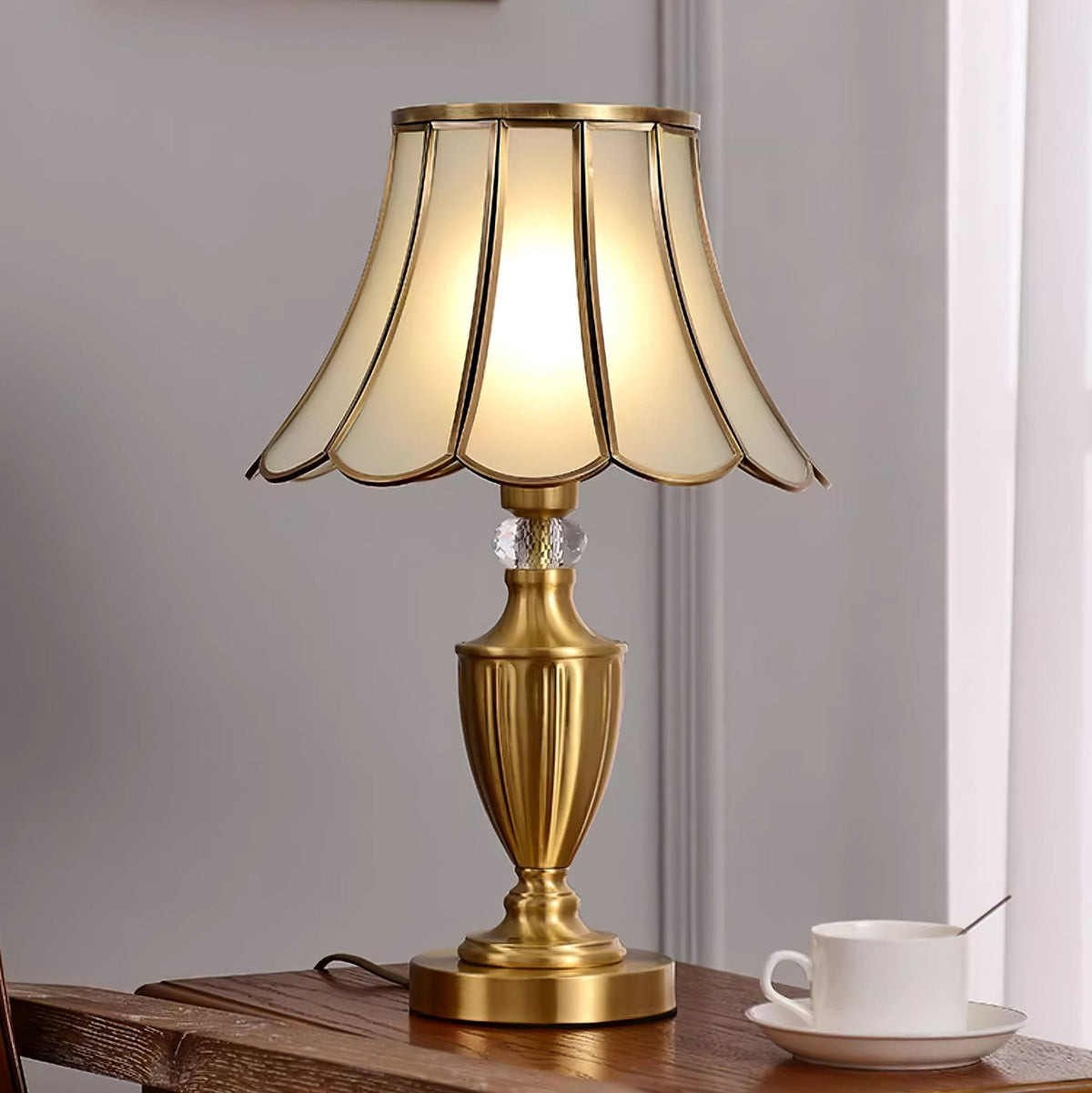 Valencia Brass & Glass Vintage Table Lamp