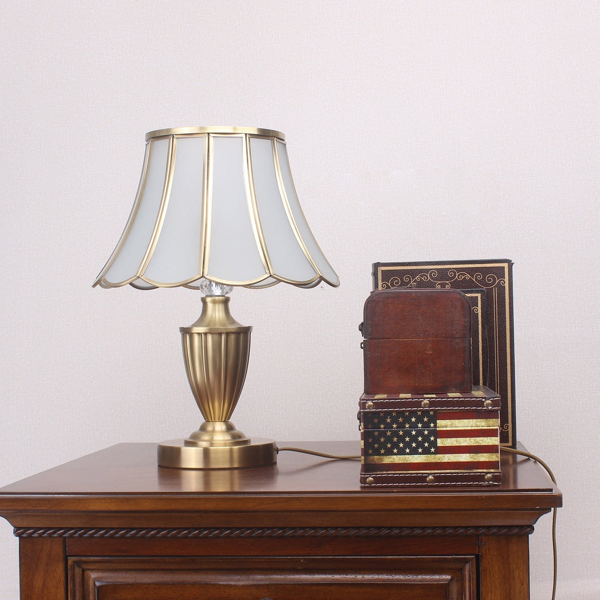 Valencia Brass & Glass Vintage Table Lamp