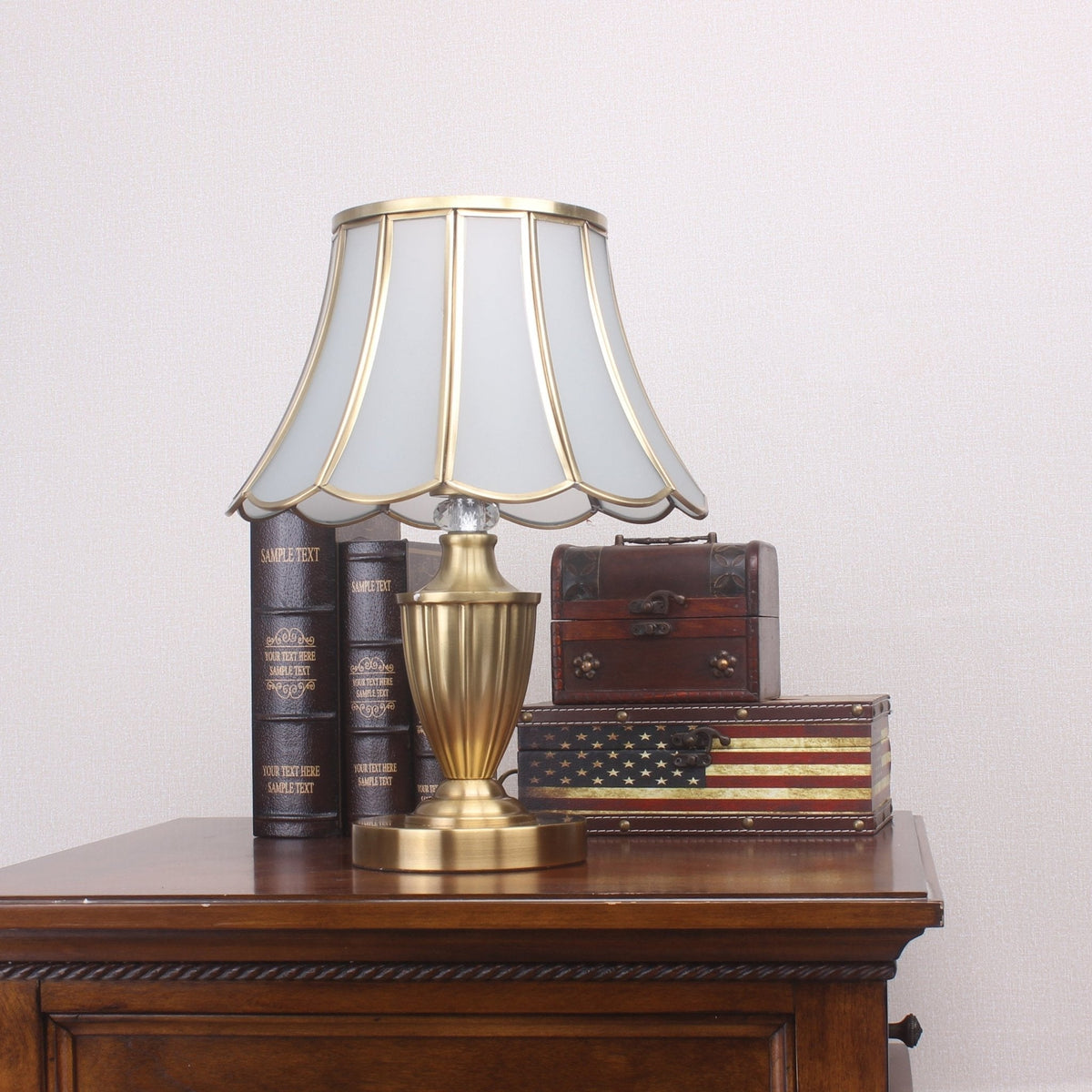 Valencia Brass & Glass Vintage Table Lamp