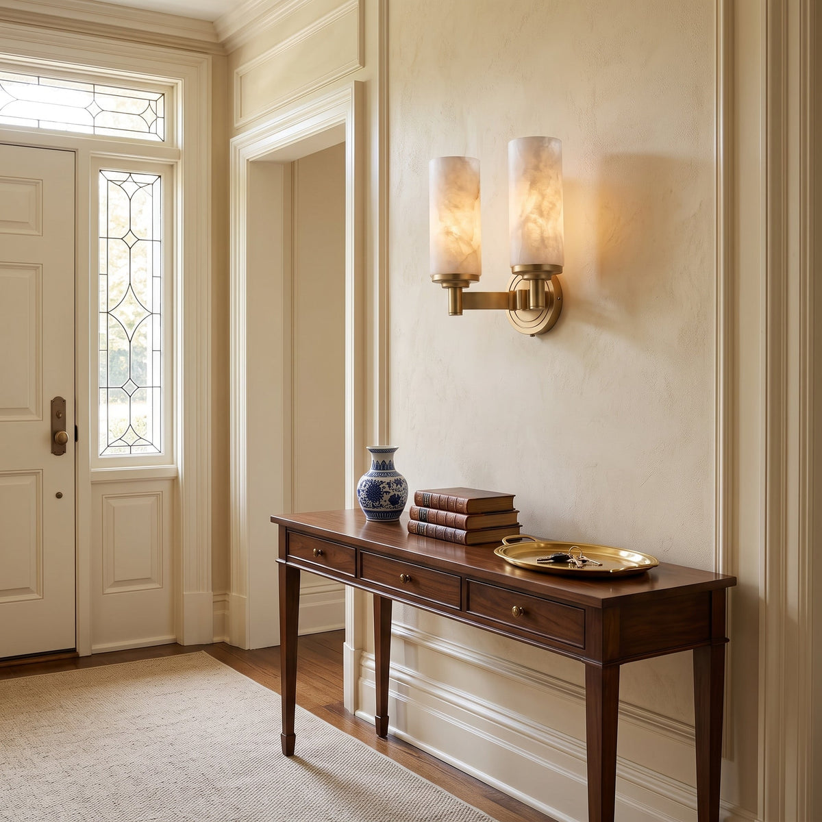 Navenford Alabaster Cylinder Wall Sconce