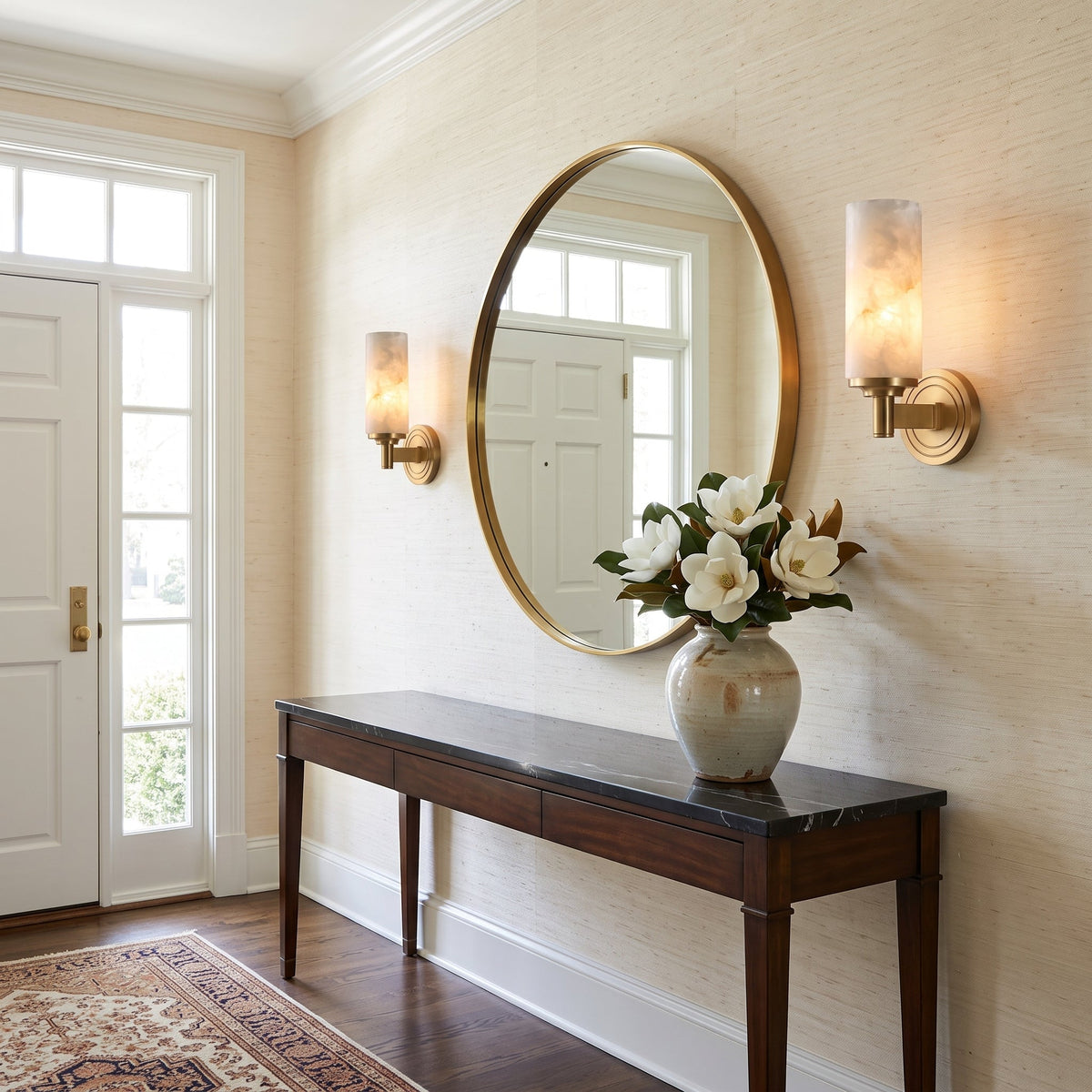 Navenford Alabaster Cylinder Wall Sconce