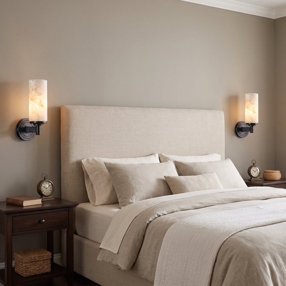 Navenford Alabaster Cylinder Wall Sconce