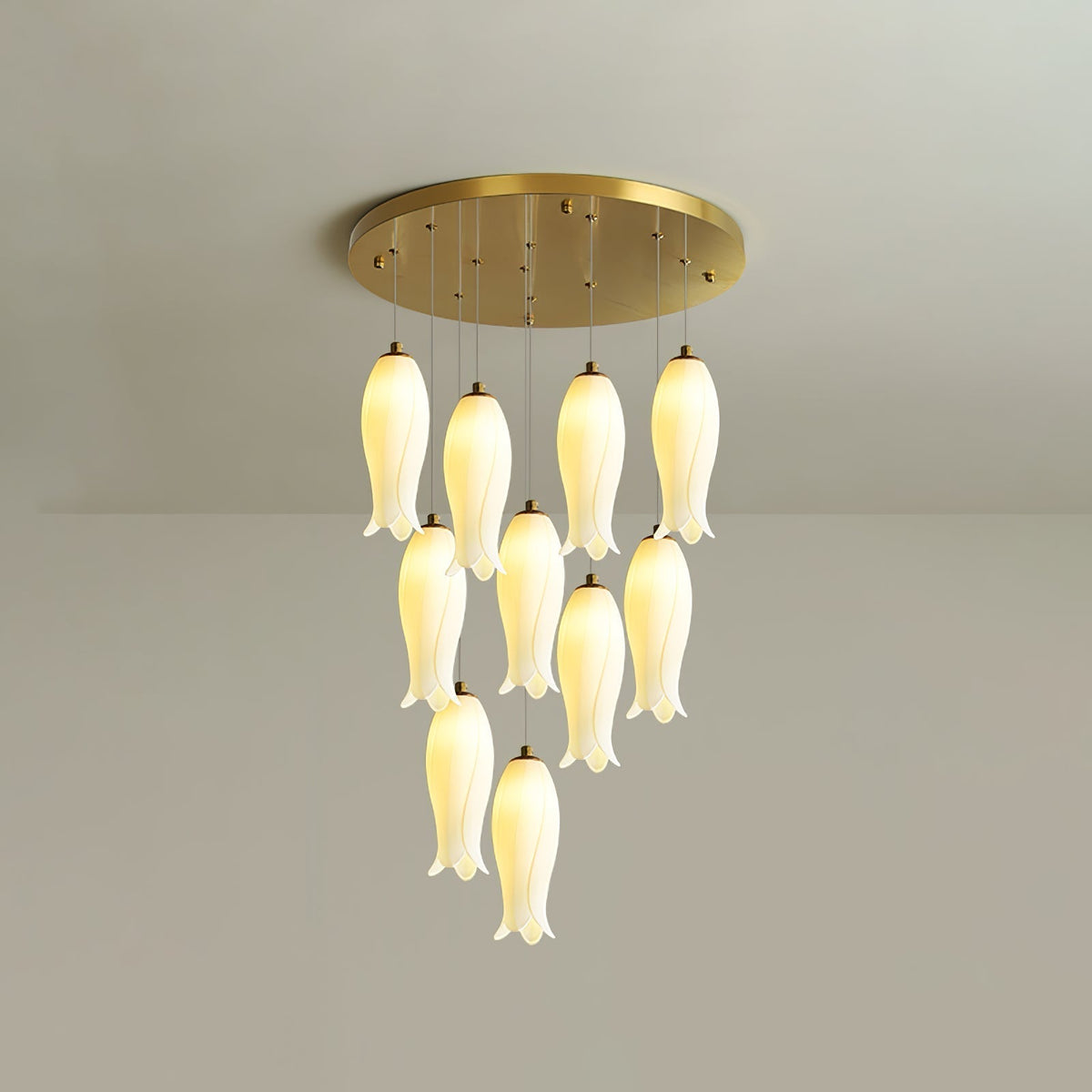 Sylirion Alabaster Brass Chandelier