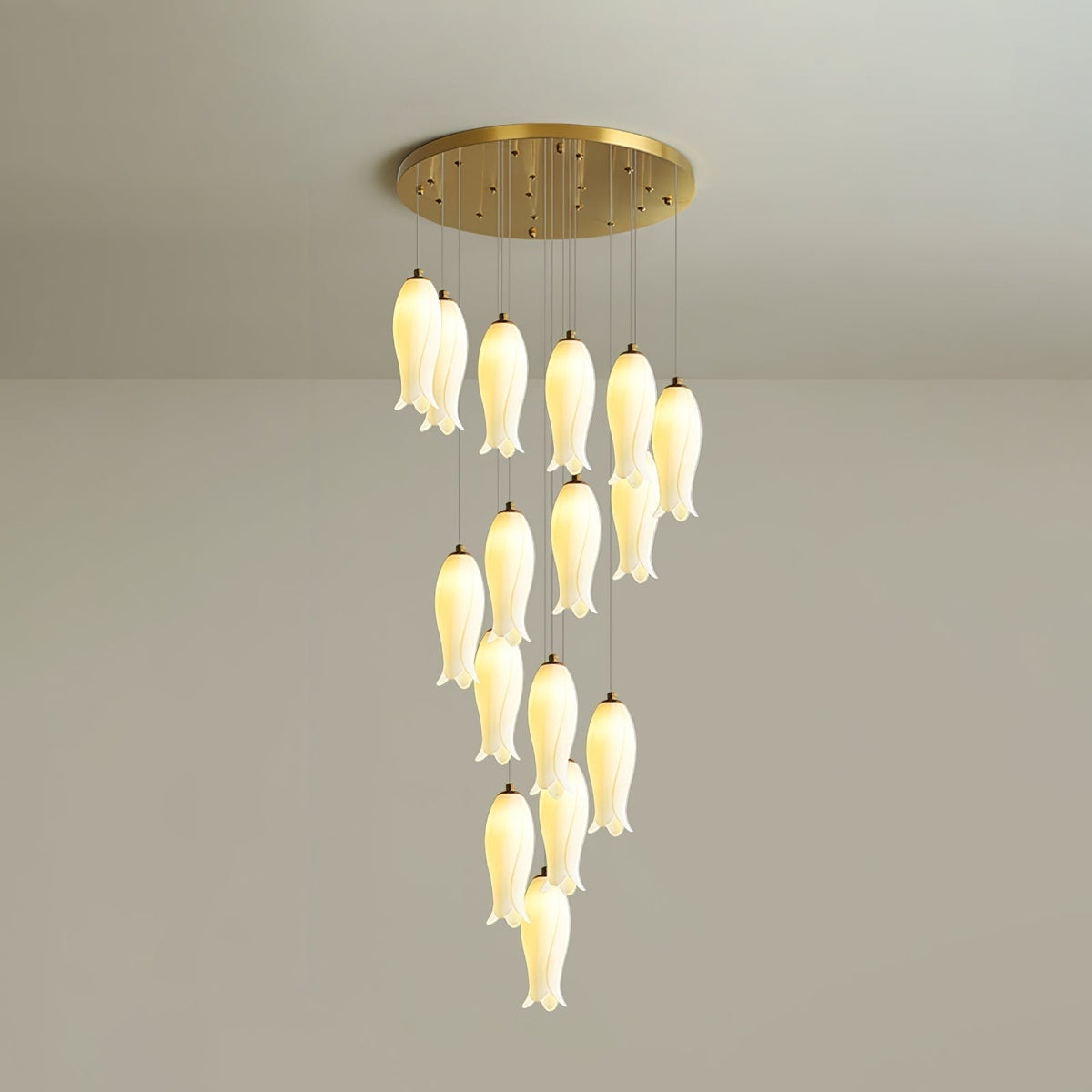 Sylirion Alabaster Brass Chandelier