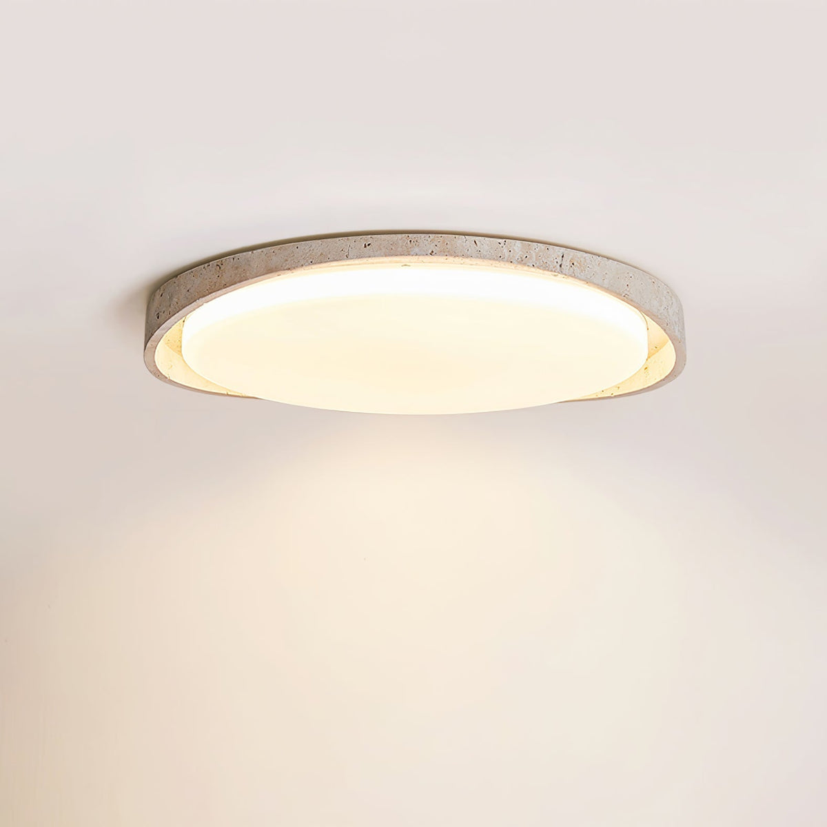 Cyvian Oval Frame Travertine Ceiling Light