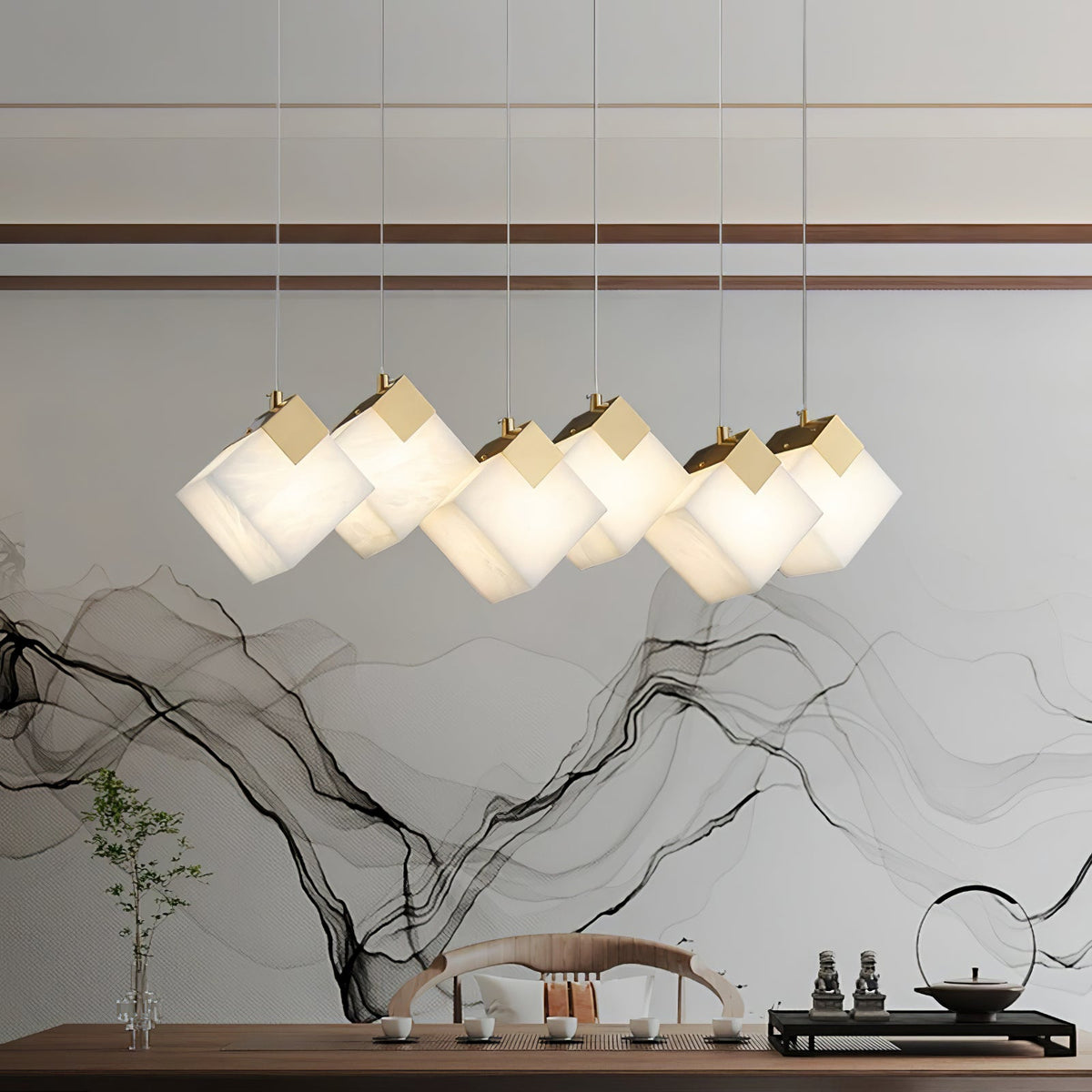 Vevariel Linear Alabaster Pendant Light
