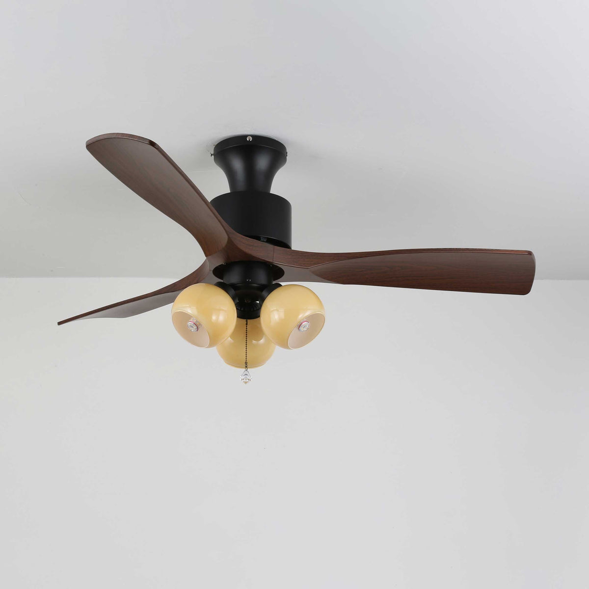 Gwen Vintage Glass Ceiling Fan Light