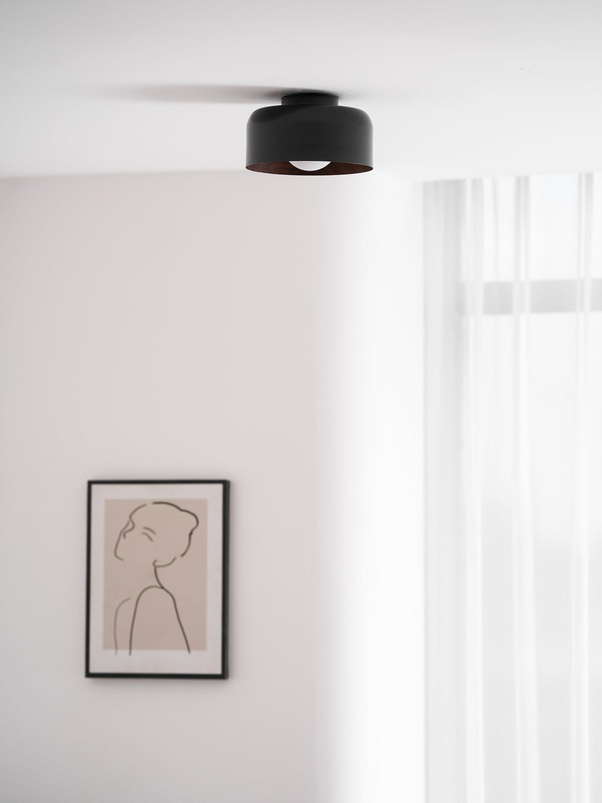 Bina Wood Round Flush Mount Ceiling Light