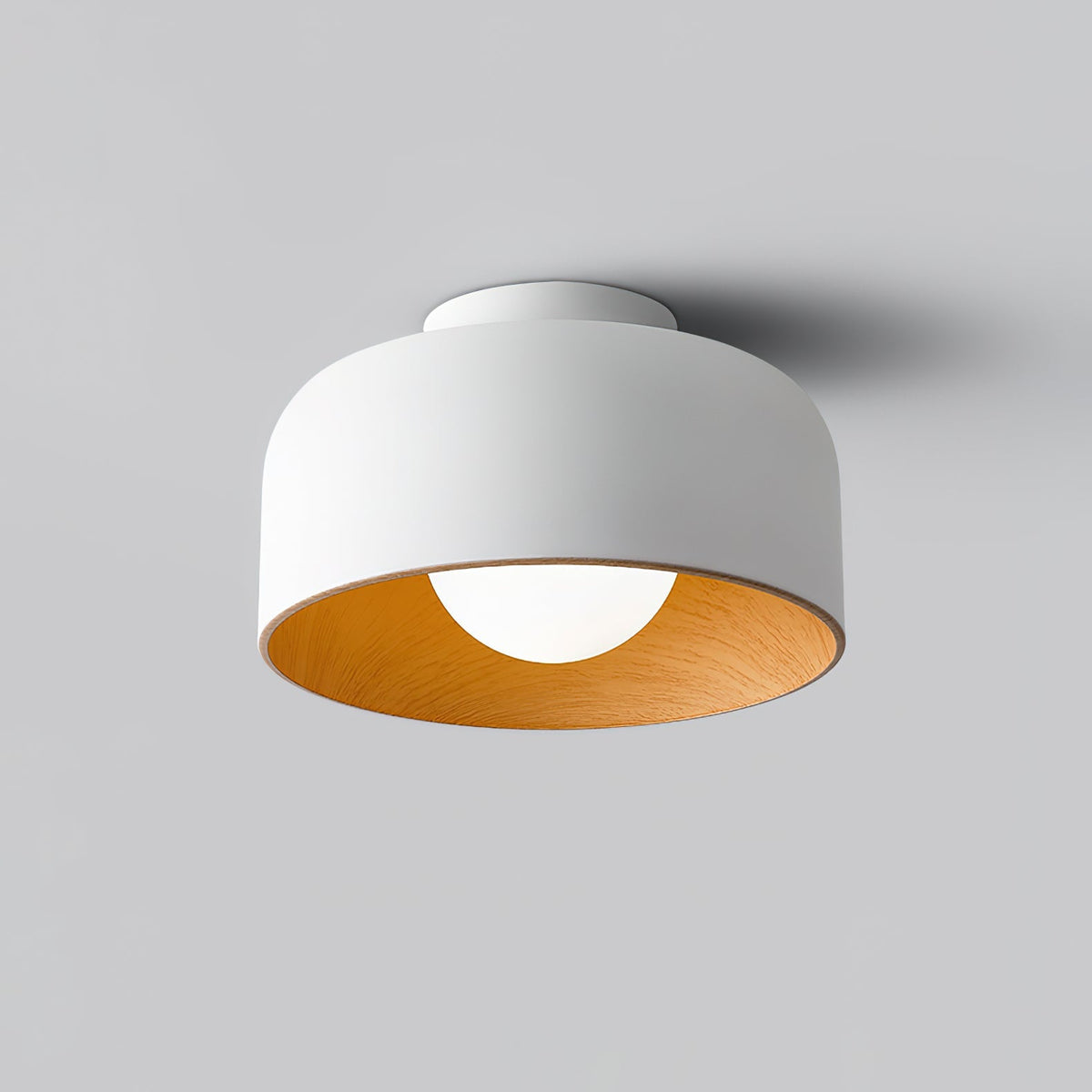 Bina Wood Round Flush Mount Ceiling Light