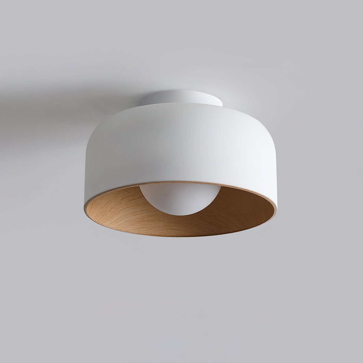 Bina Wood Round Flush Mount Ceiling Light