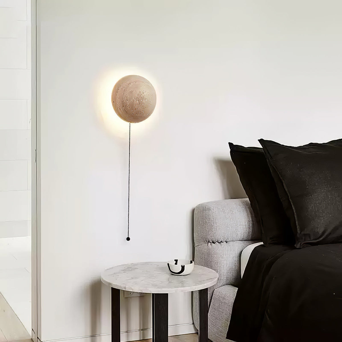 Vexael Minimalist Travertine Wall Light