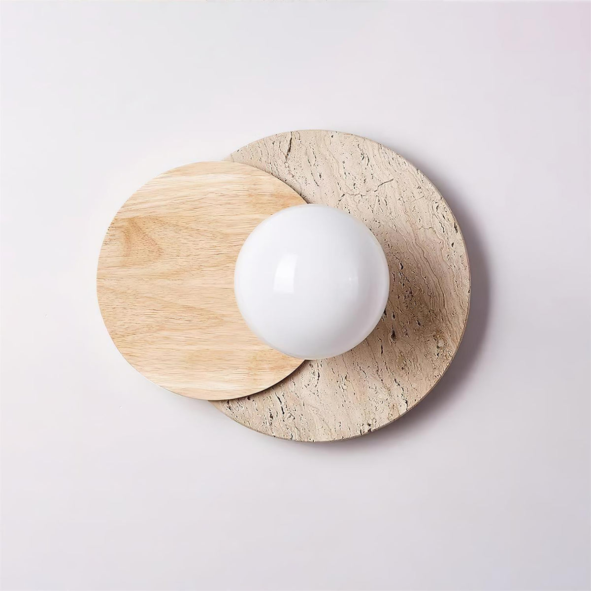 Zelirir Dual-Disc Travertine Wall Light