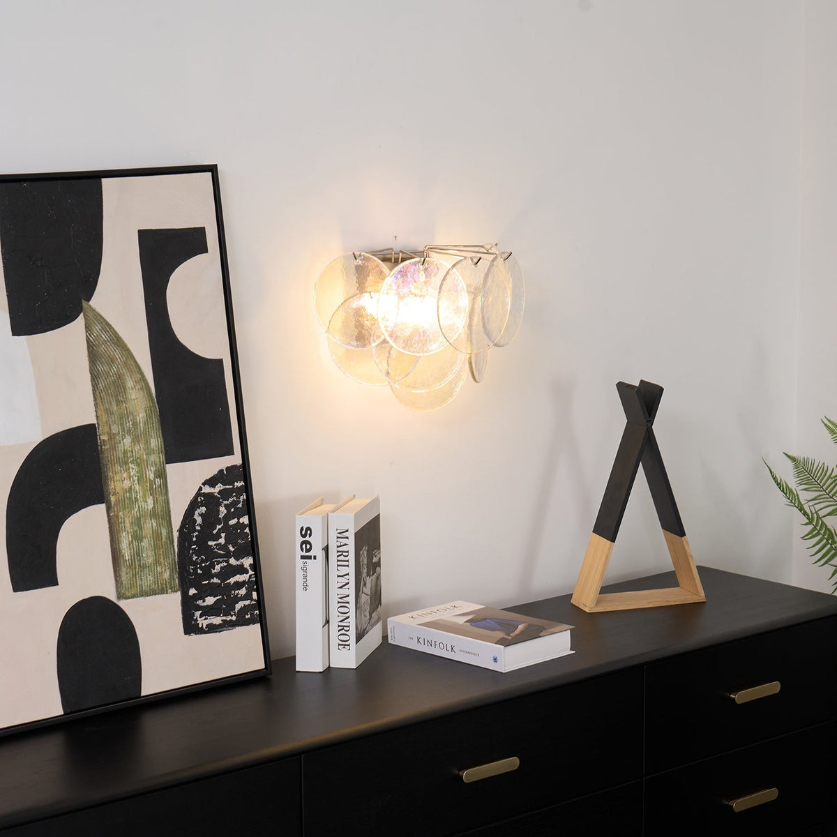 Gajin Disc Glass Indoor Wall Light