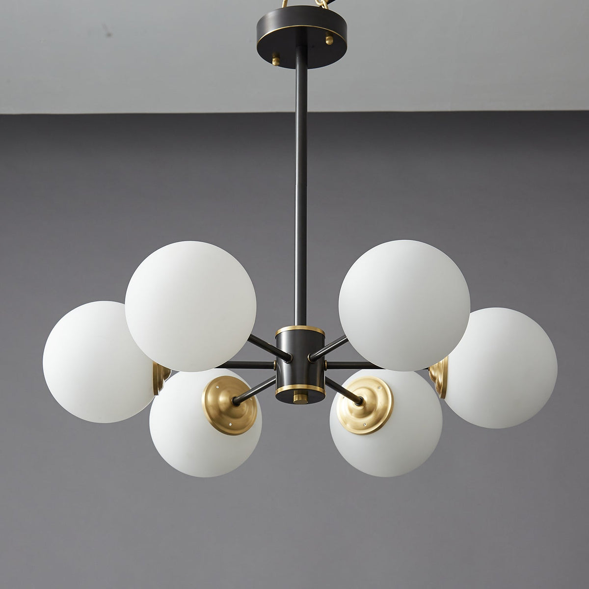 Catalos Modern Premium Orb Brass Glass Chandelier