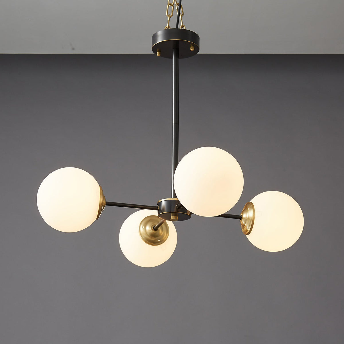 Catalos Modern Premium Orb Brass Glass Chandelier