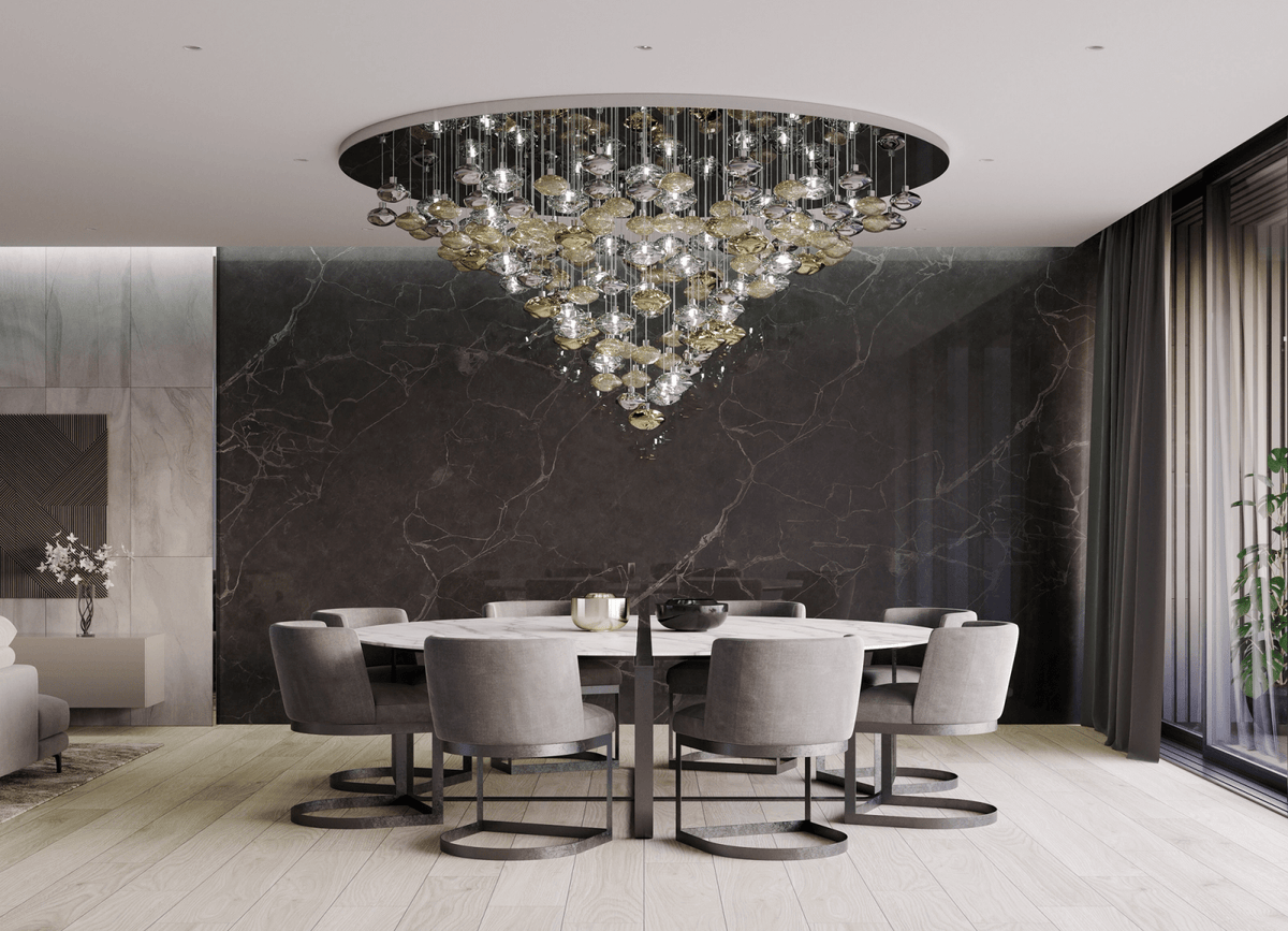 Elmarel Flowing Crystal Dining Chandelier