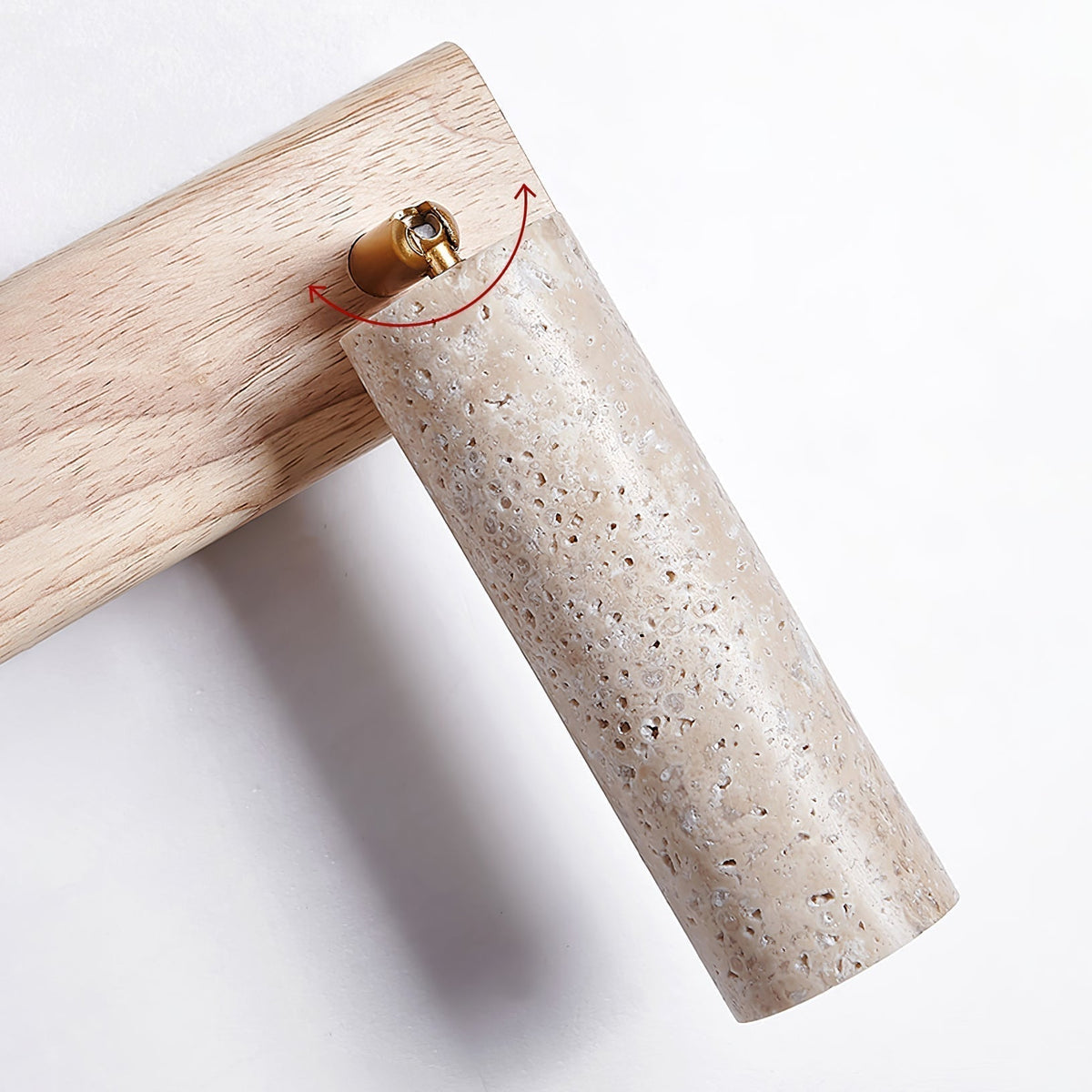 Valeaya Cylindrical Travertine Wall Light SpotLight