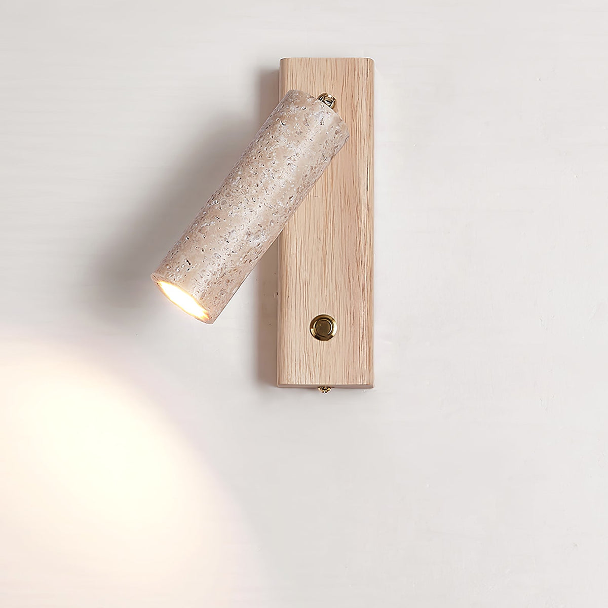 Valeaya Cylindrical Travertine Wall Light SpotLight