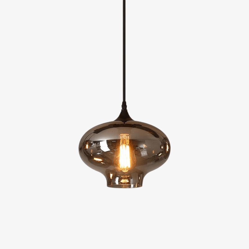 Gabrielle Minimalist Bottle Glass Pendant Light Smoke Gray