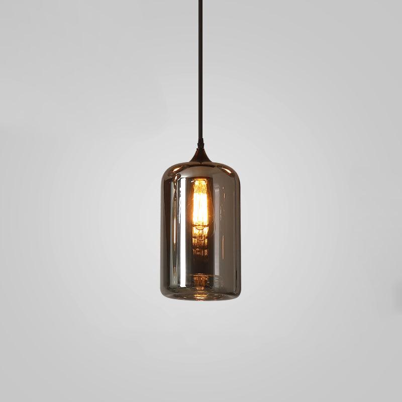 Gabrielle Minimalist Bottle Glass Pendant Light Smoke Gray