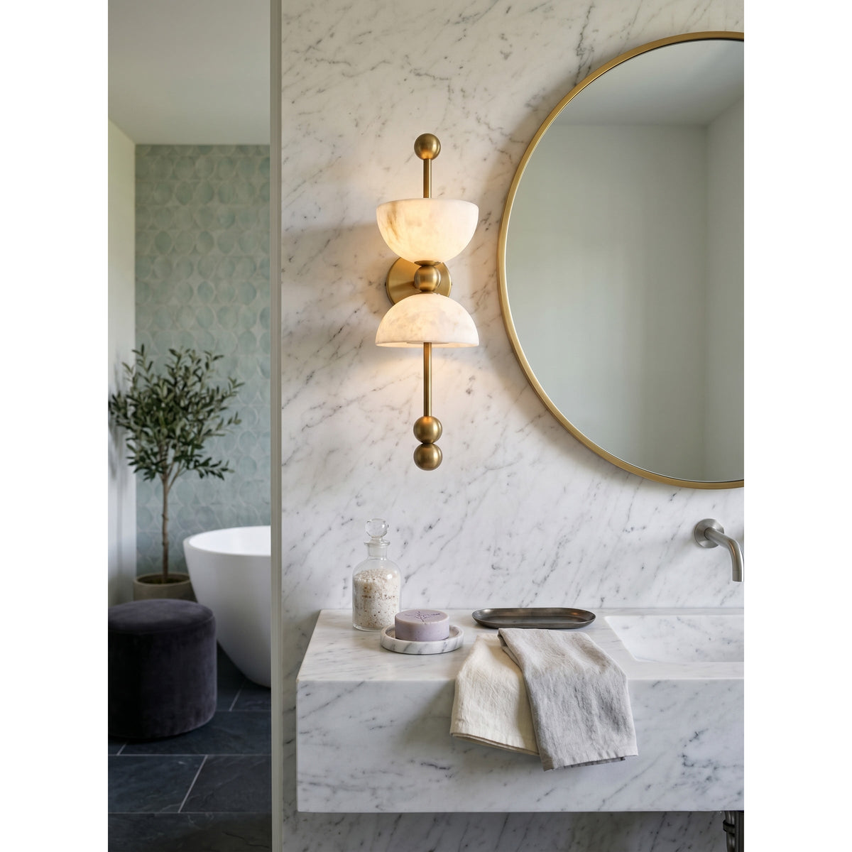 Nazo Alabaster Indoor Wall Light