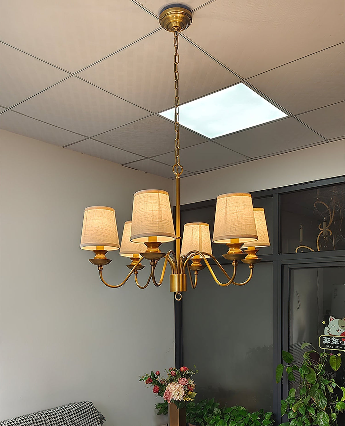 Imiryra Postmodern Luxury Brass Fabric Chandelier