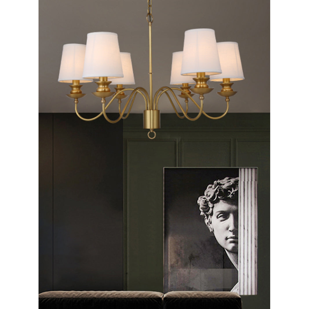 Imiryra Postmodern Luxury Brass Fabric Chandelier