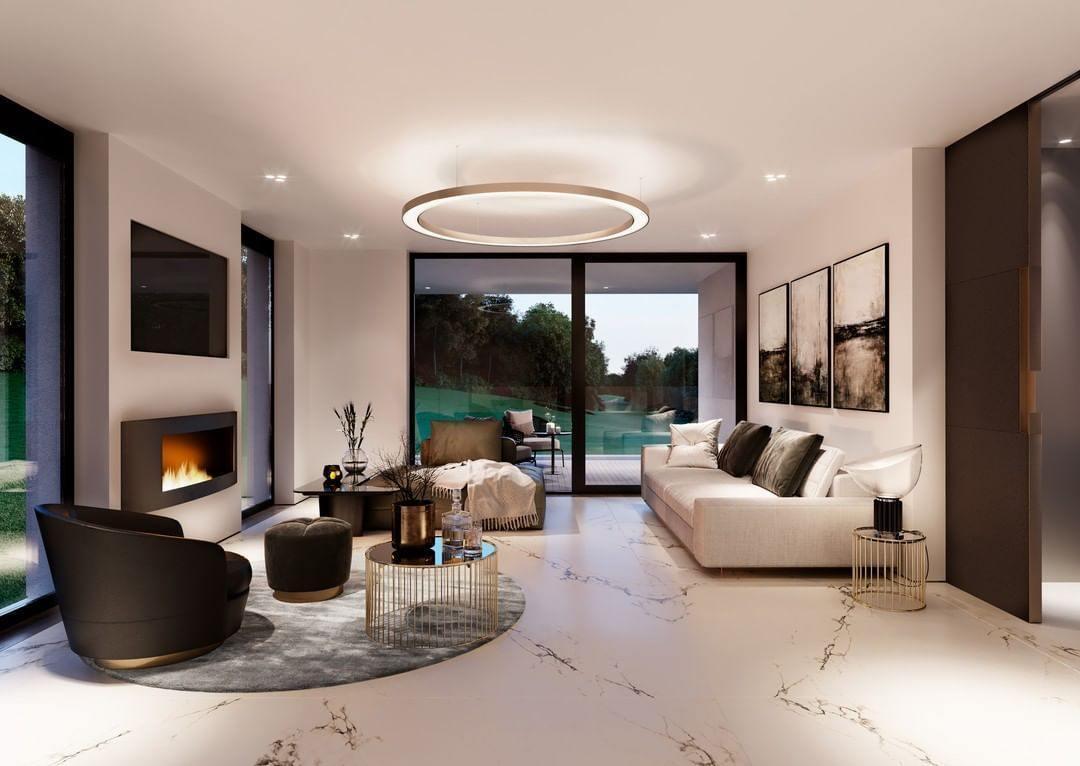 Dexlin Pendant Light LED Ring Gold Modern 3-Ring